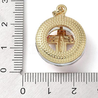 Brass Micro Pave Cubic Zirconia with Glass Pendents KK-Q815-01G-06-1