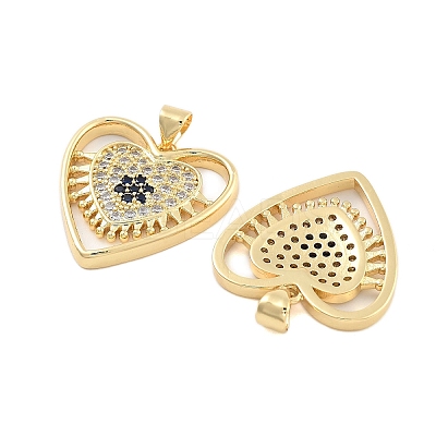 Brass Pave Cubic Zirconia Pendants KK-U009-04B-G-1