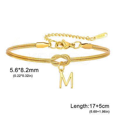 304 Stainless Steel Initial Charm Bracelets FS-WGD8E41-32-1
