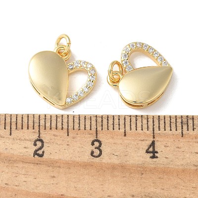 Brass Micro Pave Clear Cubic Zirconia Pendants KK-Q031-44G-08-1