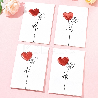 4Pcs Kraft Paper Greeting Cards AJEW-FS0001-30B-1
