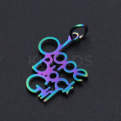 Ion Plating(IP) 201 Stainless Steel Pendants STAS-N090-T859-1