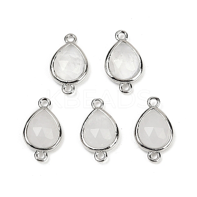 Natural Quartz Crystal Faceted Connector Charms G-L514-048G-03-1