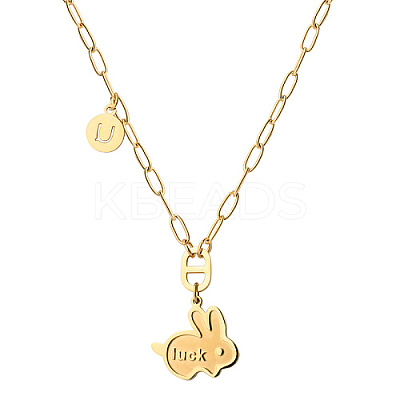 Luck Rabbit 304 Stainless Steel Pendant Necklaces KA9286-3-1