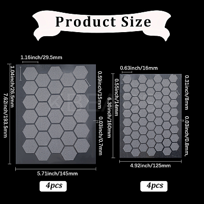 8Pcs 2 Styles PEVA Rubber Anti-Slip Hexagonal Phone Grip Tape Stickers for Phones AJEW-SP0002-64B-01-1