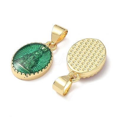Brass Enamel Pendants KK-Q068-35G-1