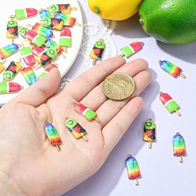 30Pcs 3 Styles Printed Alloy Pendants PALLOY-CJ0002-49-1