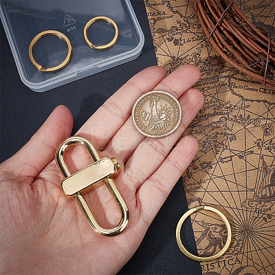 3Pcs 3 Styles Brass Keychain Clasps FIND-CA0005-86-1