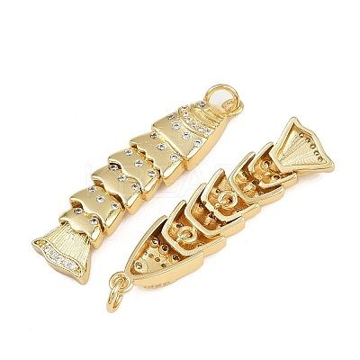 Brass Micro Pave Cubic Zirconia Pendants KK-A269-19G-1
