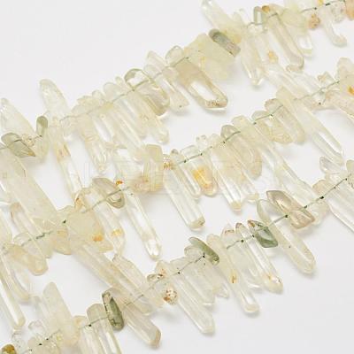 Natural Green Smoky Quartz Beads Strands G-K202-03-1