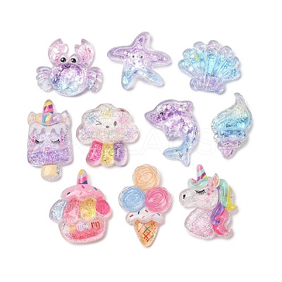 Ocean Epoxy Resin Cabochons RE-CBAE980-01-1