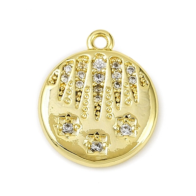 Brass Micro Pave Clear Cubic Zirconia Pendants LS-KK-L238-29G-1