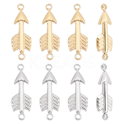 8Pcs 2 Colors 304 Stainless Steel Connector Charms STAS-UN0035-78-1