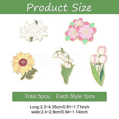 5Pcs 5 Styles Creative Zinc Alloy Brooches JEWB-YW0001-11-1