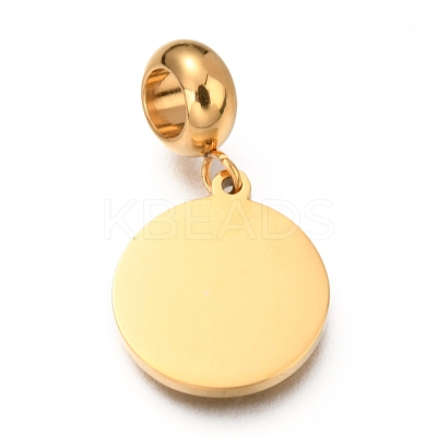 Jewelry Ion Plating(IP) 304 Stainless Steel European Dangle Charms OPDL-L013-40C-1