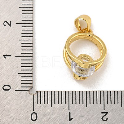 Rack Plating Brass Micro Pave Cubic Zirconia Pendants KK-C074-61G-1