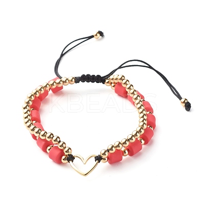 Handmade Polymer Clay Beads Nylon Thread Braided Bead Bracelets BJEW-JB06626-1