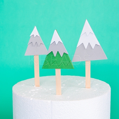 Paper Christmas Trees Cake Insert Card Decoration DIY-H108-30-1