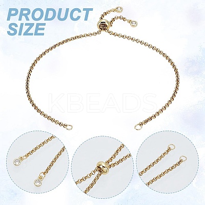 8Pcs 4 Styles 304 Stainless Steel Satellite Chain Bracelet Slider Making AJEW-AR0001-87-1