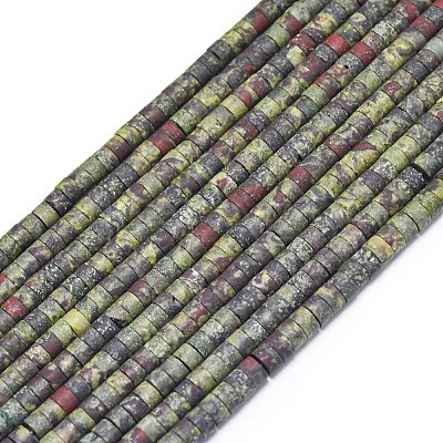 Natural Dragon Blood Jasper Beads Strands G-P575-B21-4x2mm-1