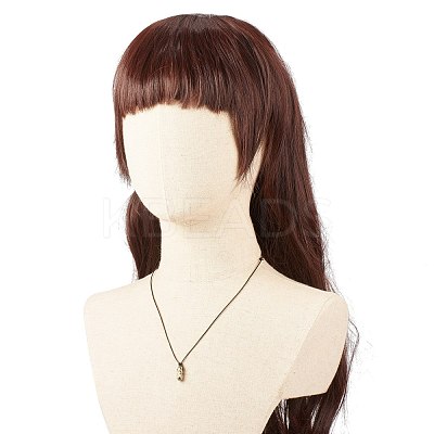 Natural Dalmatian Nugget Pendant Necklace with Cowhide Leather Cord NJEW-JN03882-02-1