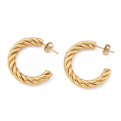 304 Stainless Steel Half Hoop Earrings EJEW-F257-10G-1