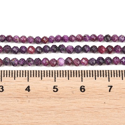 Heated Natural Sugilite Beads Strands G-B193-B02-3mm-1