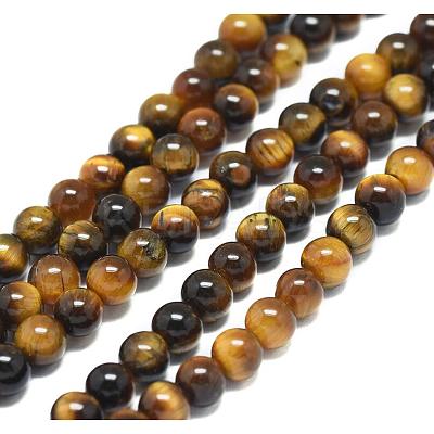 Natural Tiger Eye Beads Strands G-S259-21-4mm-1
