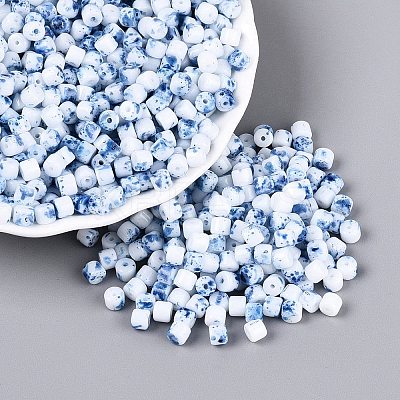 Opaque Picasso Glass Beads SEED-Q039-05A-A02-1