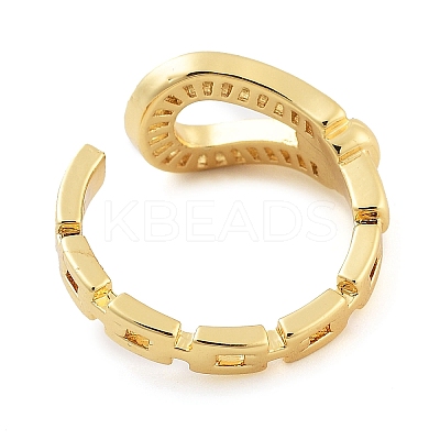 Rack Plating Brass Clear Cubic Zirconia Belt Shape Open Cuff Rings for Women KK-S371-06G-1
