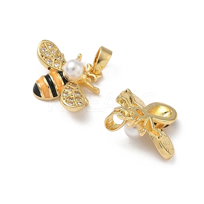 Brass Micro Pave Cubic Zirconia Pendants KK-F924-02G-01-1
