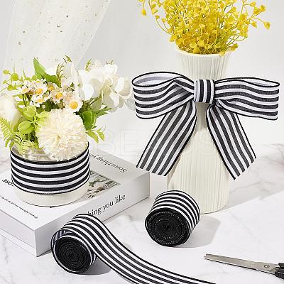 Polyester Striped Ribbons SRIB-WH20020-013A-1