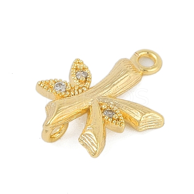 Brass Crystal Rhinestone Letter Links Connector Charms KK-S395-06G-K-1