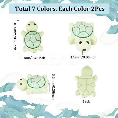 14Pcs 7 Colors Spray Painted Alloy Beads with Glitter Sheet FIND-SC0013-91-1