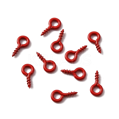 Stoving Varnish 100Pcs Iron Screw Eye Pin Peg Bails FIND-WH0036-29D-1