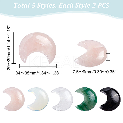 10Pcs 5 Styles Natural & Synthetic Mixed Gemstone Cabochons G-HY0001-05-1