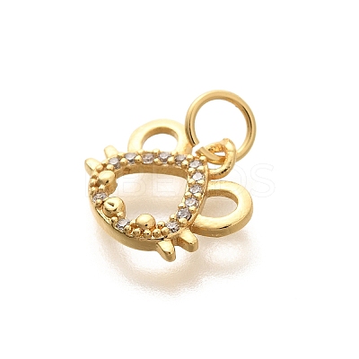 Rack Plating Brass Micro Pave Cubic Zirconia Pendants KK-H508-28G-05-1