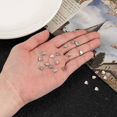 Tarnish Resistant Original Color Heart Charms 304 Stainless Steel Pendants X-STAS-Q073-1