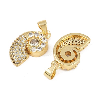 Brass Micro Pave Clear Cubic Zirconia Pendants KK-C109-02G-1