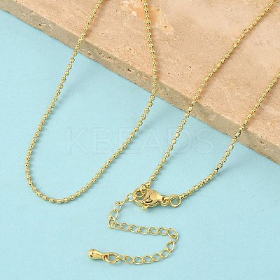 1.5MM Brass Ball Chain Necklaces NJEW-Z097-03G-1