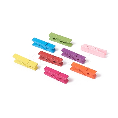 Natural Wooden Craft Pegs Clips WOOD-E010-02C-1