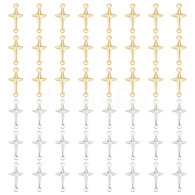50Pcs 2 Colors Brass Connector Charms KK-PH0013-50-1