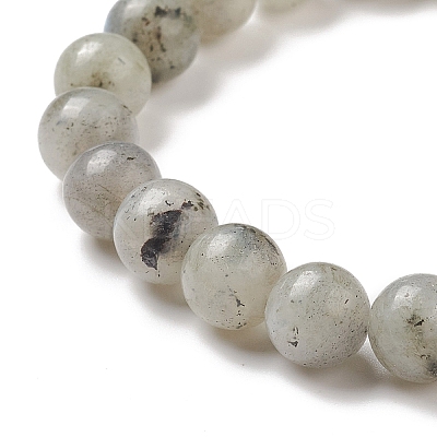 Natural Labradorite & Synthetic Hematite Stretch Bracelet BJEW-M236-01K-1