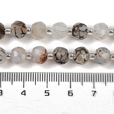 Natural Dragon Veins Agate(Dyed & Heated) Beads Strands G-H057-A09-01-1