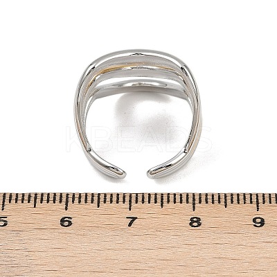 304 Stainless Steel Open Cuff Rings for Women RJEW-K296-03A-GP-1