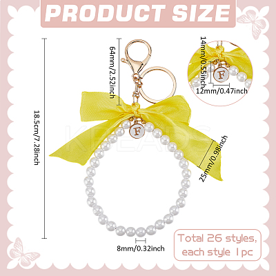 26Pcs Acrylic & Polyester Bowknot & Alloy Enamel Pendant Decoration HJEW-PH01949-1