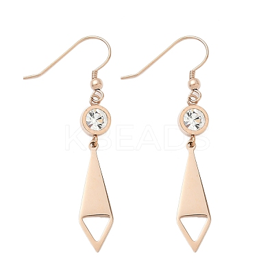 304 Stainless Steel Tie Dangle Earrings EJEW-Z129-19RG-1