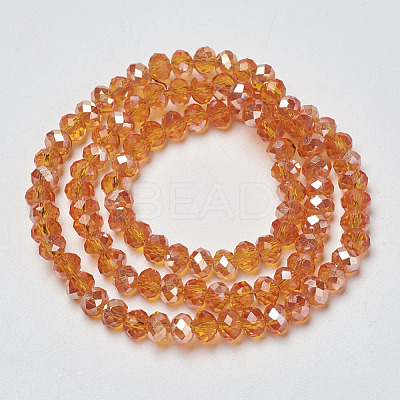 Electroplate Glass Beads Strands EGLA-A034-T4mm-K16-1