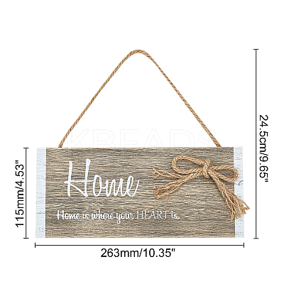 Natural Wood Hanging Wall Decorations for Front Door Home Decoration HJEW-WH0012-02-1