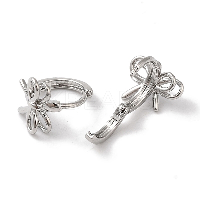 Bowknot Brass Hoop Earrings for Women EJEW-U008-13P-1